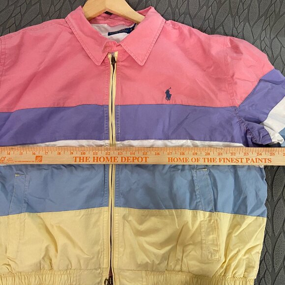 Polo Ralph Lauren Chore Work Jacket Poplin Pastel Colorblock Women Size XL $248 - Picture 10 of 12